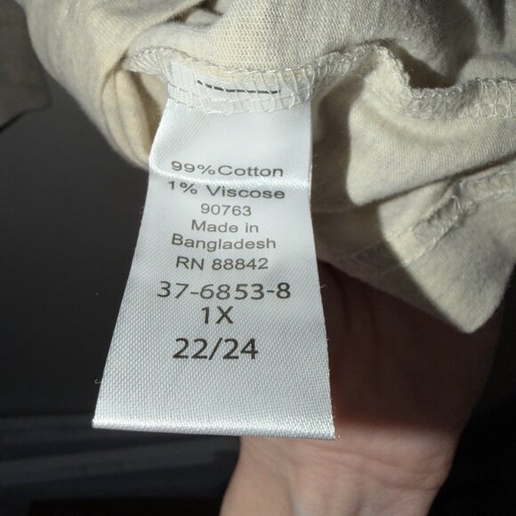 Woman Within Cream Turtleneck Shirt Tunic Mockneck 1X 22-24 Capsule Basic - Picture 4 of 8